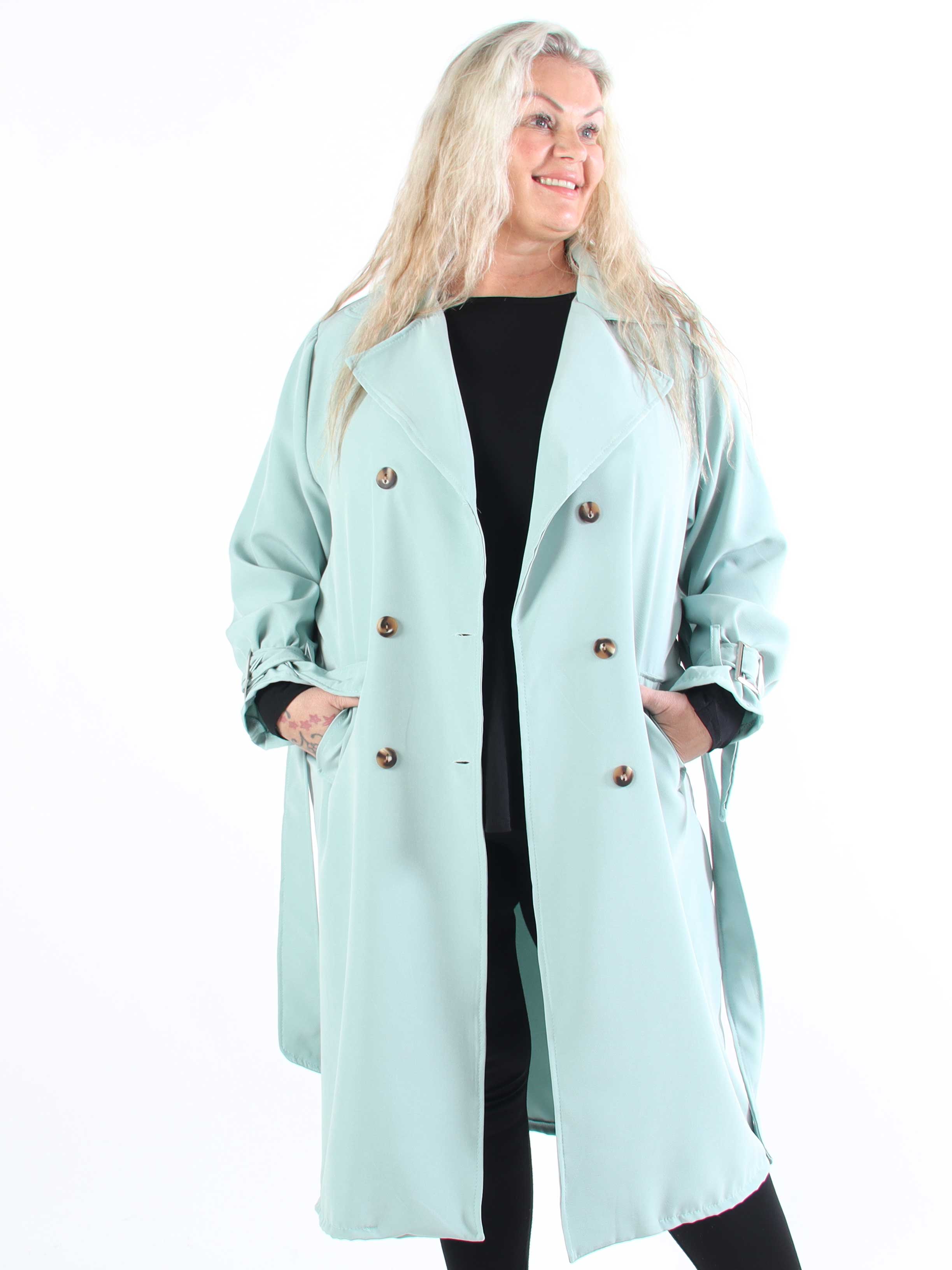 Sharpay - Lätt trenchcoat i plusstorlek med knytband